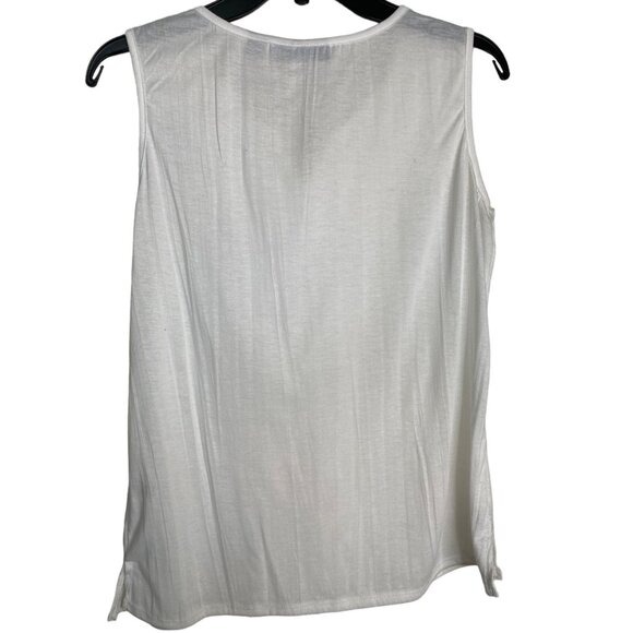 Jason Maxwell Womens White Short Sleeved T-Shirt with Lace Size S Beach Romantic - Picture 2 of 9